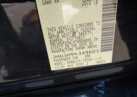 2015 Nissan Altima 2.5 Sl из США, поврежденный, VIN 1N4AL3AP9FN349605